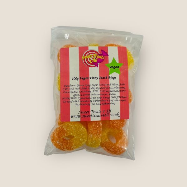 100g Vegan Peach Rings